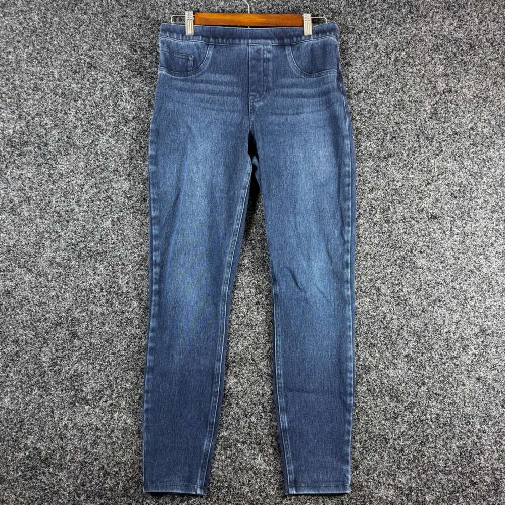 Spanx Jean-ish Skinny Leggings Indigo Blue Denim Pull On Jeans Medium
